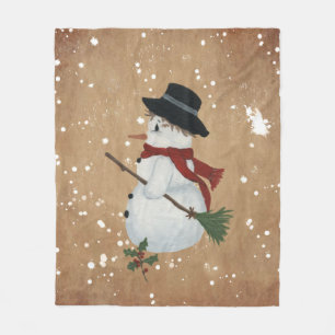 County Snowman Fleece Blanket Deken