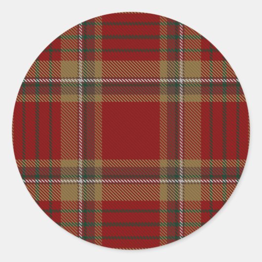 County Tyrone Irish Tartan Ronde Sticker (Voorkant)