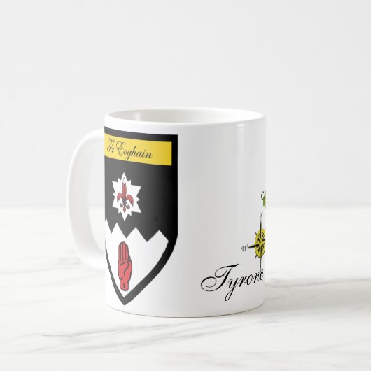 County Tyrone Map & Crest Mokken (Voorkant links)