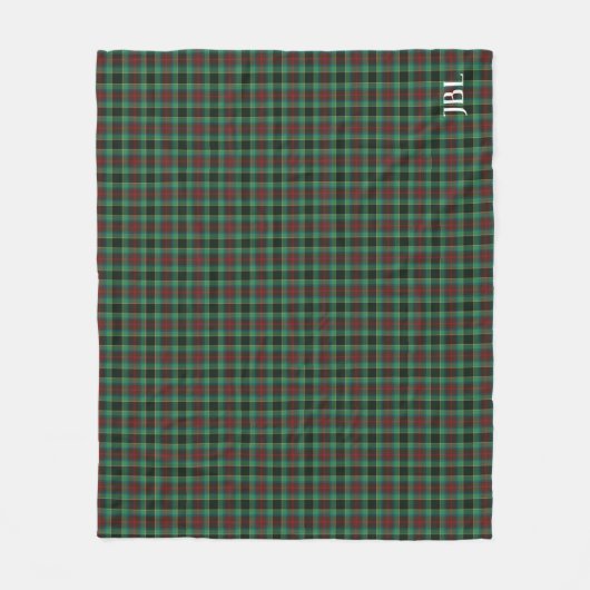 County Waterford Tartan Monogram Fleece Deken (Voorkant)
