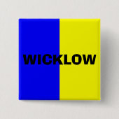 County Wicklow Flag Badge Vierkante Button 5,1 Cm (Voorkant)