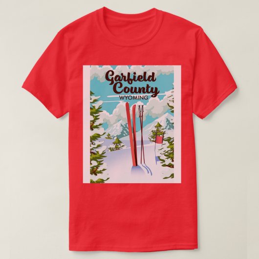 County Wyoming Ski poster T-shirt (Design voorkant)