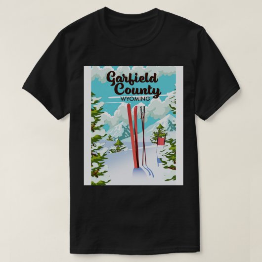 County Wyoming Ski poster T-shirt (Design voorkant)