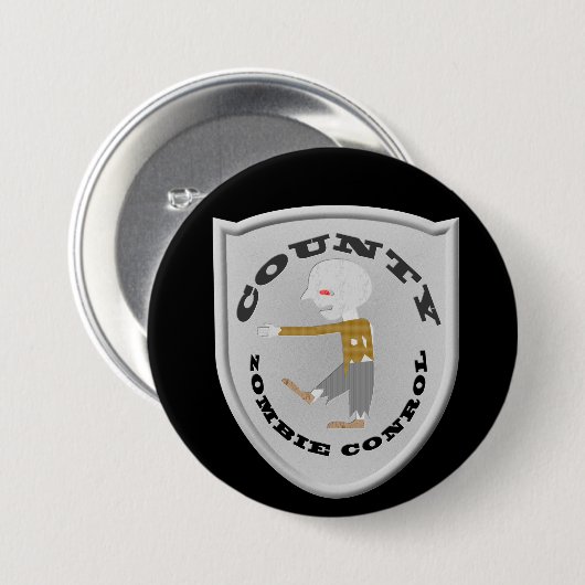 County Zombie Control Badge Ronde Button 7,6 Cm (Voorkant /achterkant)