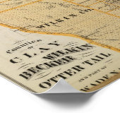 County's Clay, Wilkin, Becker en Minnesota Poster (Hoek)