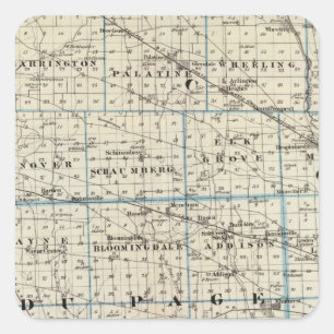 County's Kane, Du Page en bijna alle Cook Vierkante Sticker