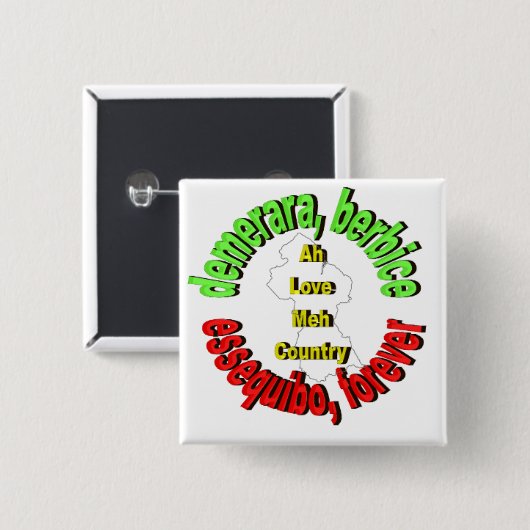 County's of Guyana Button (Voorkant /achterkant)