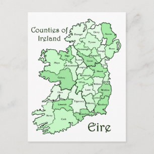 County's of Ireland Map Briefkaart