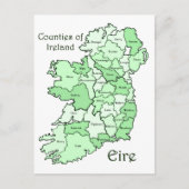 County's of Ireland Map Briefkaart (Voorkant)