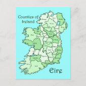 County's of Ireland Map Briefkaart (Voorkant)