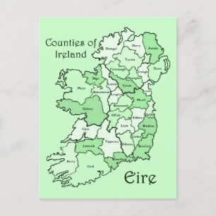 County's of Ireland Map Briefkaart