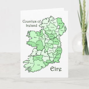 County's of Ireland Map Kaart