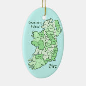 County's of Ireland Map Keramisch Ornament (Rechts)