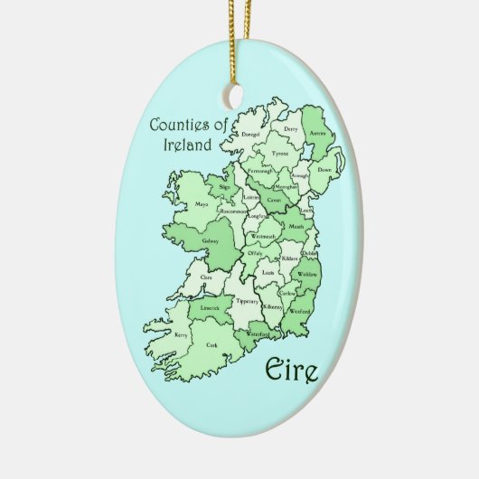 County's of Ireland Map Keramisch Ornament (Links)