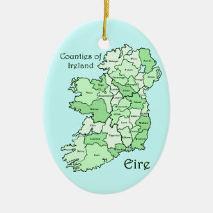 County's of Ireland Map Keramisch Ornament