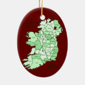 County's of Ireland Map Keramisch Ornament (Achterkant)