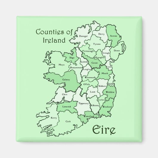 County's of Ireland Map Magneet (Voorkant)