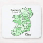 County's of Ireland Map Muismat (Voorkant)
