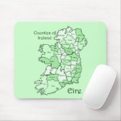 County's of Ireland Map Muismat (Met muis)