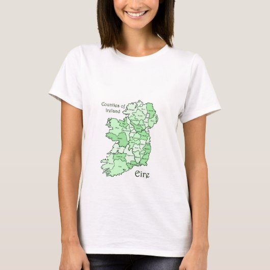 County's of Ireland Map T-Shirts (Voorkant)