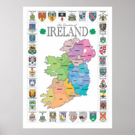County's of Ireland Poster