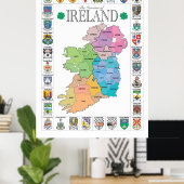 County's of Ireland Poster (Thuiskantoor)