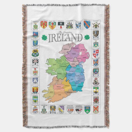 County's of Ireland Throw lancet Deken (Voorkant Verticaal)
