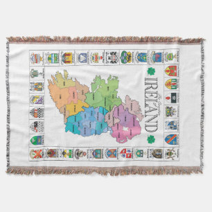 County's of Ireland Throw lancet Deken