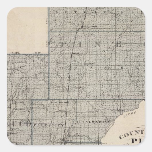County's Pine, Kanabec, Minnesota Vierkante Sticker (Voorkant)