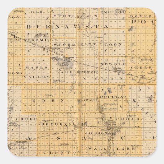 County's Pocahontas, Cherokee Vierkante Sticker (Voorkant)