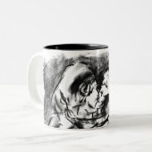 Coup de gras tweekleurige koffiemok (Voorkant links)