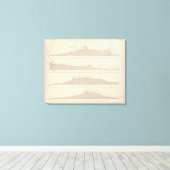 Coupe de divers passages, Andes Canvas Afdruk (Insitu (Houten vloer))