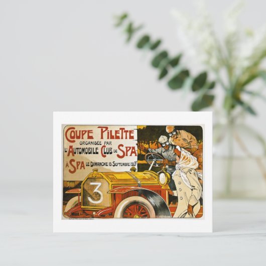Coupe Pilette  Spaans Poster Automobiel Briefkaart (Staand voorkant)