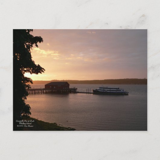 Coupeville Pier op het Briefkaart Dusk (Voorkant)