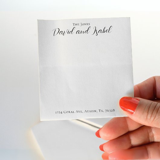 Couple 2 Names Script Address Formal Elegant Post-it® Notes