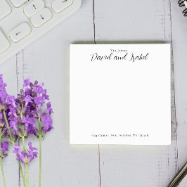 Couple 2 Names Script Address Formal Elegant Post-it® Notes