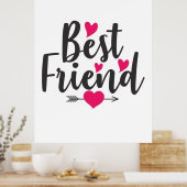 Couple Art Heart Best Friend Poster (Keuken)