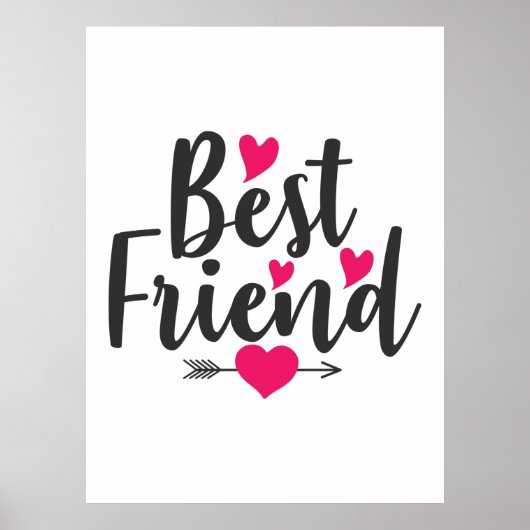 Couple Art Heart Best Friend Poster (Voorkant)