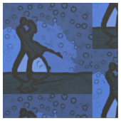 Couple Blue Silhouette Stof (Close Up)