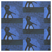 Couple Blue Silhouette Stof (Swatch)