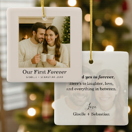 Couple Christmas Photo Personalized Keepsake Keramisch Ornament