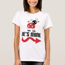 Couple Cute Ladybug haar T-shirt