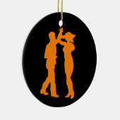 Couple Dance Spin Dancing Silhouette Keramisch Ornament (Rechts)