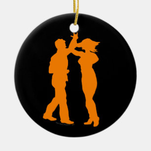 Couple Dance Spin Dancing Silhouette Keramisch Ornament
