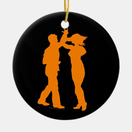 Couple Dance Spin Dancing Silhouette Keramisch Ornament (Voorkant)