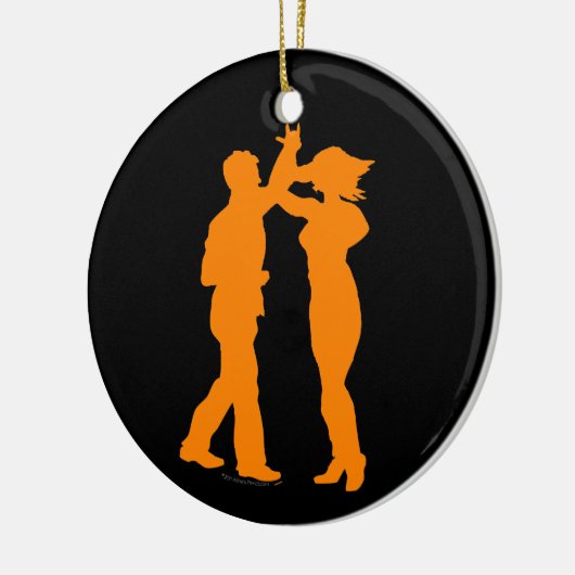 Couple Dance Spin Dancing Silhouette Keramisch Ornament (Links)