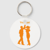 Couple Dance Spin Dancing Silhouette Sleutelhanger (Voorkant)
