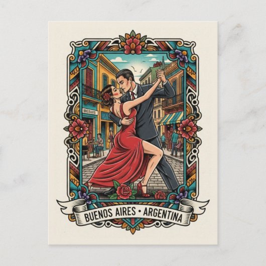 Couple dancing the tango in Argentina Briefkaart (Voorkant)