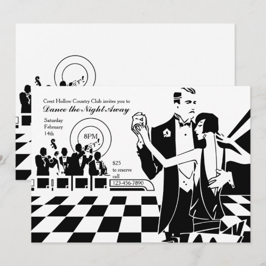 Couple Dancing Uitnodiging (Voorkant / Achterkant)