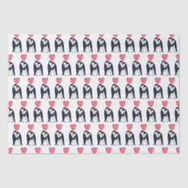 Couple Emperor Penguin Heart Tissuepapier